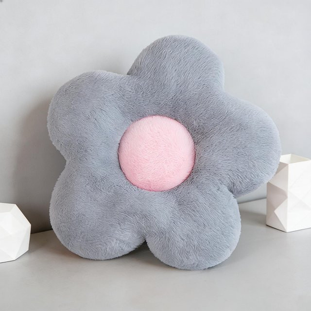 Yiran Toy Polandball Countryballs Plüsch Blume Kissen in Grau, weiches Stofftier-Kissen für Sofa und Deko, Durchmesser: 50 cm - Bild 1