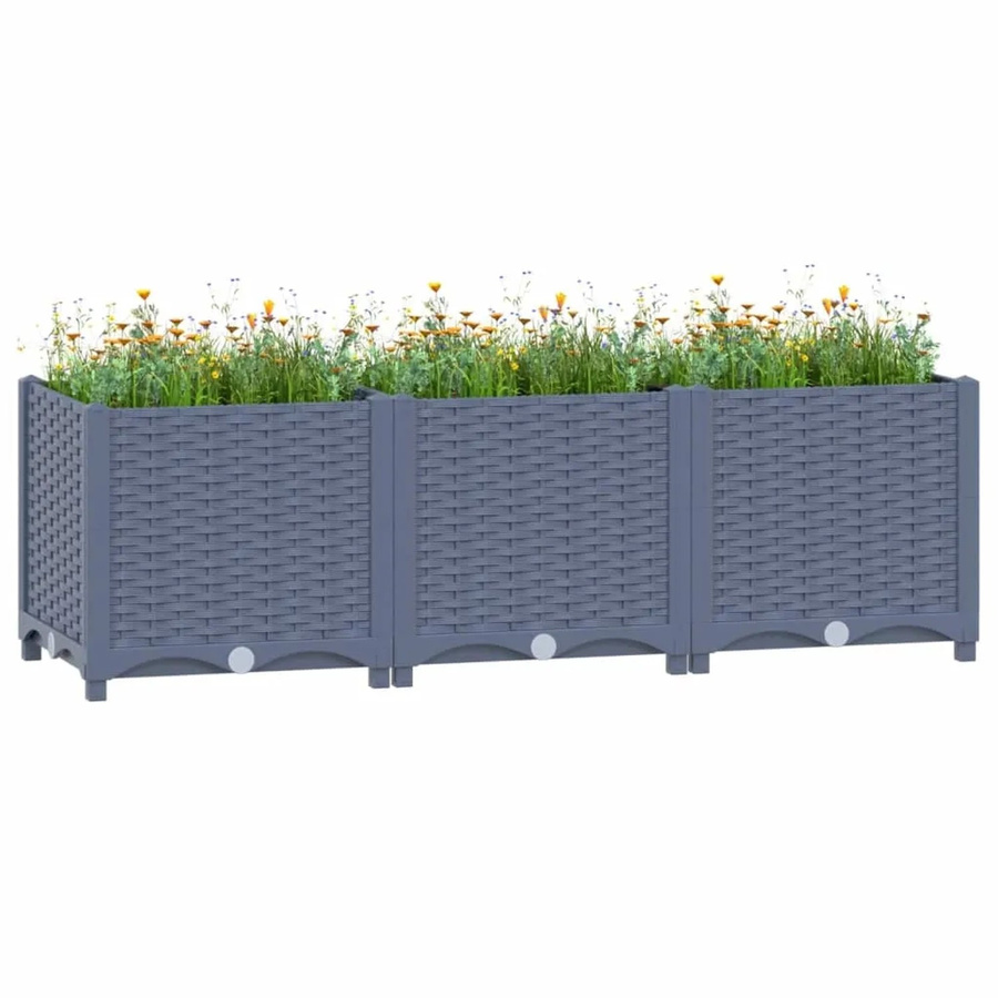 furnicato Hochbeet aus Polypropylen in Grau, B/T/H: 120 x 40 x 38 cm - Bild 2