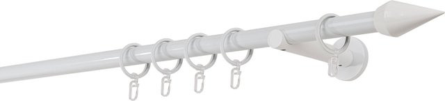 ONDECO Vorhangstange 1-läufig in Weiß mit Wandträgern und Endstücken, Durchmesser: 20 mm, Länge: 380 cm, Wandträger-Abstand: 12 cm - Bild 1