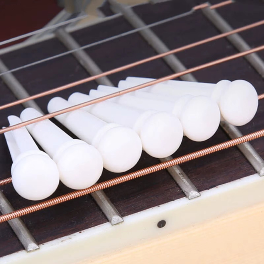 Miwayer 6er Set Gitarrenknochen-Stegstifte aus Rinderknochen in Weiß für 6- und 12-saitige Akustikgitarren - Bild 5