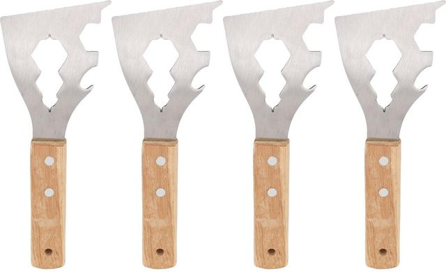 Multifunktionaler 10 in 1 Farbschaber von OutsideWorld mit ergonomischem Holzgriff aus Edelstahl in White und Silver - Bild 1