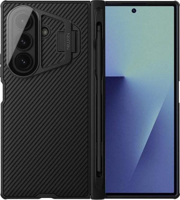 Nillkin CamShield Prop Schutzhülle für Samsung Galaxy Z Fold7 F966 mit S-Pen-Halter und transparentem Objektivschutz, Schwarz - Bild 1