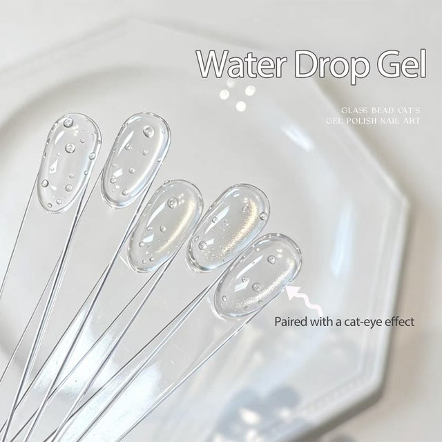SHAKA Gel-Nagellack, 3D Wassertropfen-Effekt, Klar, Glänzend - Bild 1