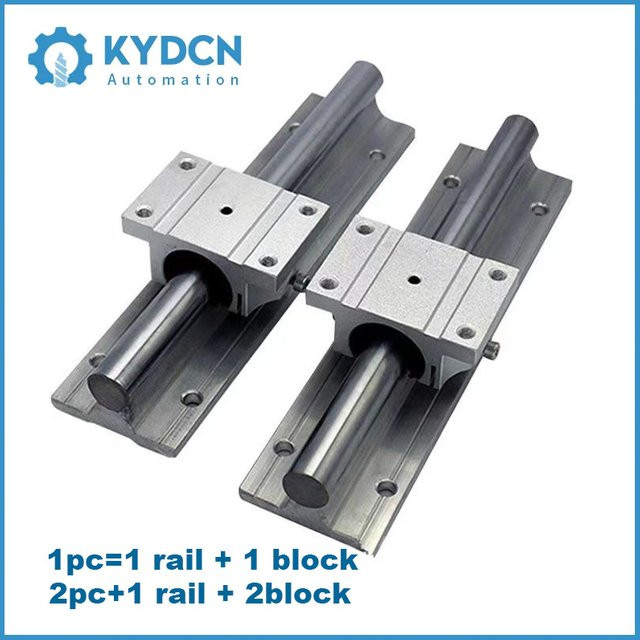 KYDCN Linearlagerblock-Set mit TBR16UU TBR16LUU Box-Gleitblöcken und TBR16S Linearführungsschiene L 200–550 mm - Bild 1
