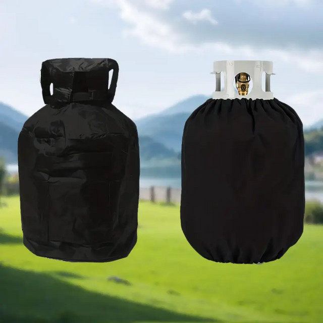 MY·BAKERMAN Gastankabdeckung aus Oxford-Polyester in Schwarz, sonnenbeständige und staubdichte Schutzhülle für Gasflaschen, B/T/H: 41,0 x 35,0 x 41,0 cm - Bild 1