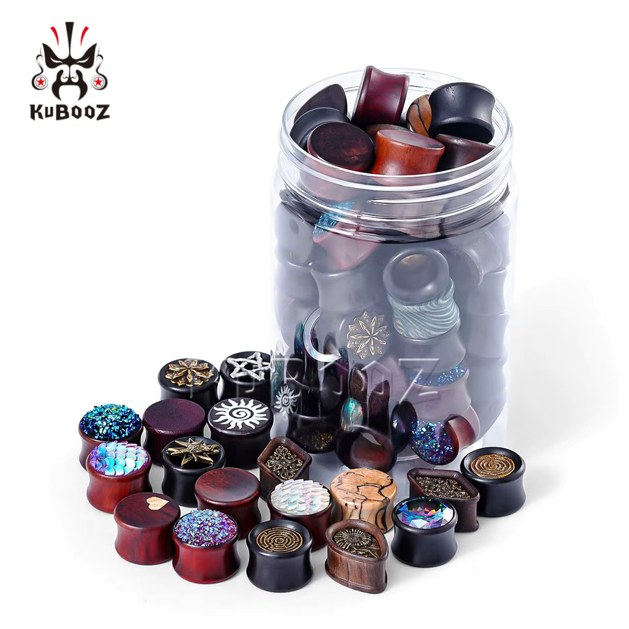 KUBOOZ Ohrtunnel-Überraschungspackung, Holz, Bunt, Unisex - Bild 3
