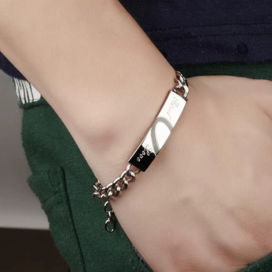 VQYSKO Armbänder, Edelstahl, Silber, Herz Puzzle, Unisex - Bild 2