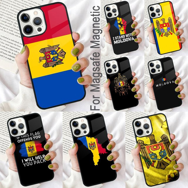 Catasey MagSafe Handyhülle mit Moldawien-Flagge für iPhone 16, 15, 14, 13, 12, 11 Pro Max Plus und Air, Multicolor - Bild 1