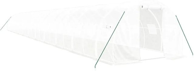 Furnicato Gewächshaus mit Stahlrahmen in Weiß, Fläche: 66 m², B/H/T: 22 x 3 x 2 m - Bild 1