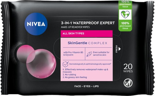 Nivea 3-in-1 Make-up Entfernungstücher, 25 Stück, für empfindliche Haut - Bild 1