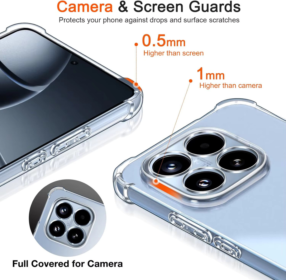 Transparente TPU Schutzhülle für Xiaomi 15T und Mi 15T Pro 5G mit stoßfestem Kantenschutz - Bild 3