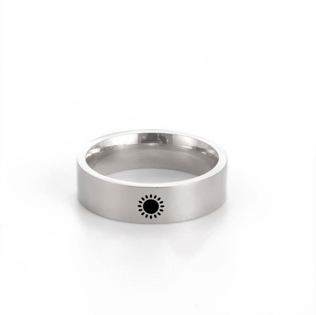Partnerringe Edelstahl, Mond-Sonnen-Ringe, Schwarz, Unisex - Bild 1
