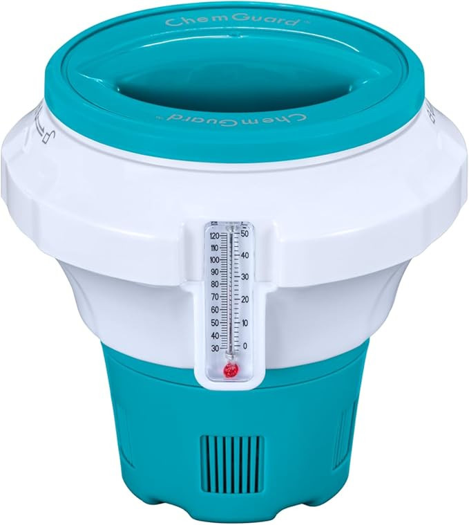 Bestway Dosierschwimmer mit Chemguard Schutzhandschuhen in Türkis, Durchmesser: 17,5 cm, Höhe: 18,6 cm - Bild 1