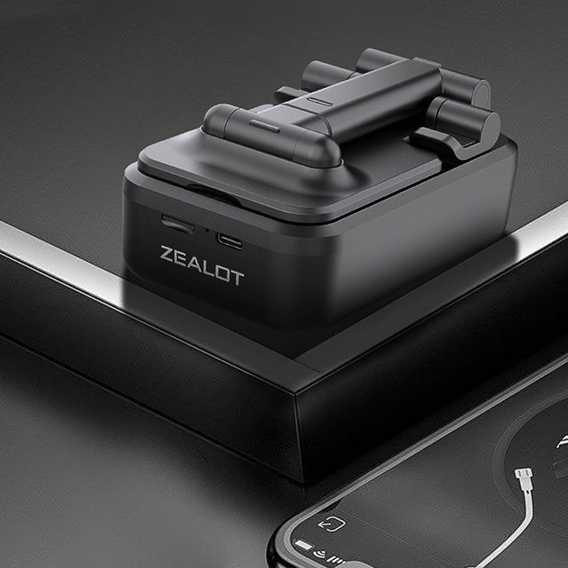 Zealot Z7 Kabelloser Lautsprecher mit Telefonhalter, Tragbarer Subwoofer mit IPX5 Wasserdichtigkeit und 1200 mAh Akku, Schwarz - Bild 1