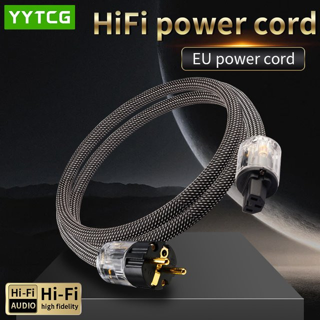 YYTCG HIFI-Stromkabel OFC-Kabel in Schwarz für Audio-Leistungsverstärker mit Filter - Bild 1