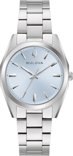 Bulova Damenuhr, Quarz, Edelstahl, Blau, 22,7 mm, Eckig - Bild 1