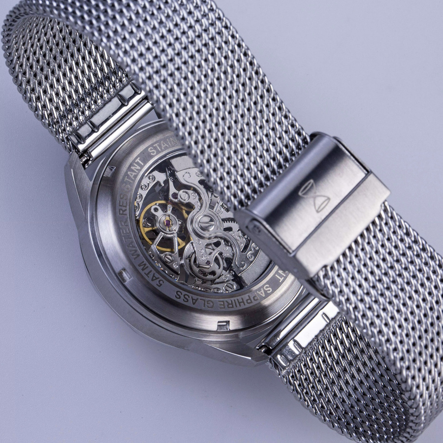 Horolo Armbanduhr, Skelett-Herrenuhr, mechanisch, 42 mm, Edelstahl - Bild 3