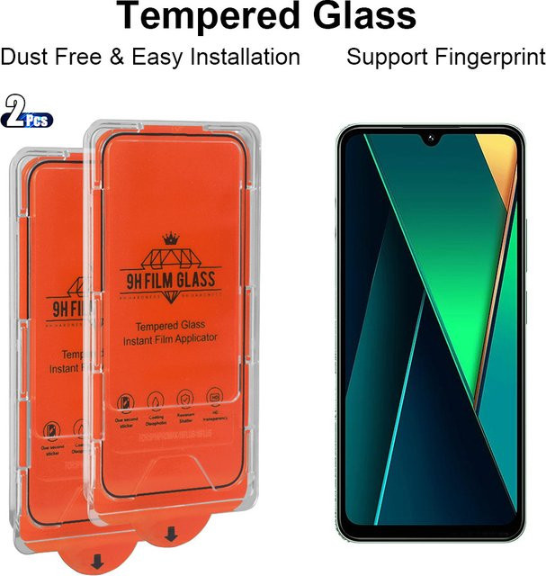 2 Stück HD gehärtetes Glas Displayschutzfolie für Xiaomi Poco C75 C71 C65 C61 C55 in Transparent - Bild 1
