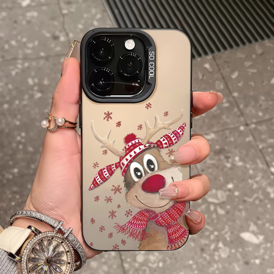 Weihnachtsmann Elch Hirsch Weihnachtsbaum Handyhülle für Apple iPhone 17 16 15 14 13 12 11 Pro Max Multicolor Stoßfeste Schutzhülle - Bild 2