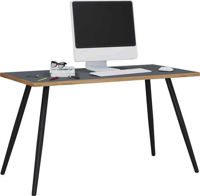 VCM Schreibtisch Salia in Braun im skandinavischen Retro Look, B/T: 138 x 50 cm - Bild 1