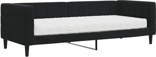 vidaXL Tagesbett mit Matratze in Schwarz aus Samt und Metall mit modernem Design, B/T/H: 80 x 200 cm - Bild 1