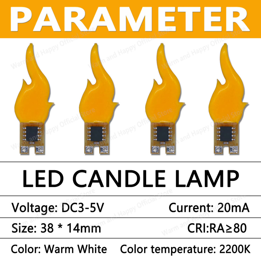 8 Stück LED COB Kerzenflammen-Glühbirnen DC3-5V in Warmweiß 2200K für DIY Deko und Vintage Edison Projekte - Bild 1