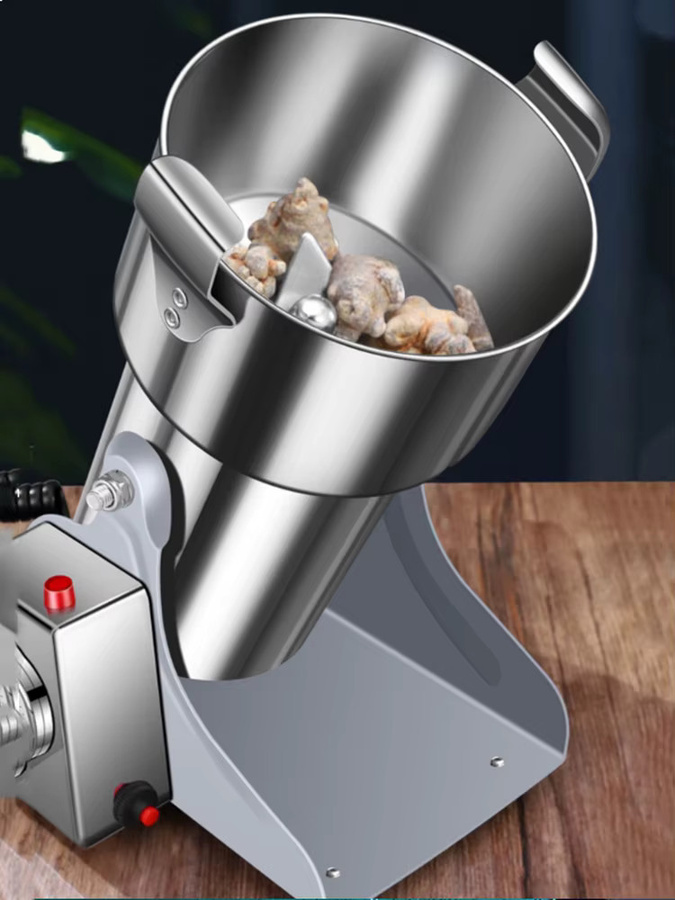 SUSWEETLIFE Getreidemühle aus Edelstahl in Silber für Kaffee, Gewürze, Kräuter und Trockenfutter, 220V Mahlmaschine für den Heimgebrauch - Bild 5