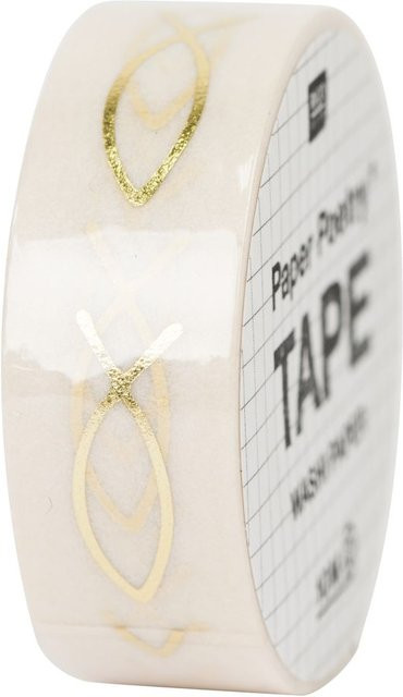 Rico Design Paper Poetry Washi Tape Fische in Gold und Elfenbein, Breite: 1,5 cm, Länge: 10 m - Bild 1