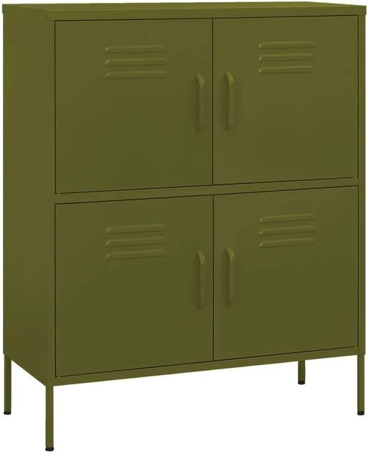vidaXL Lagerschrank aus Stahl in Olivgrün, B/T/H: 80 x 35 x 101,5 cm - Bild 1