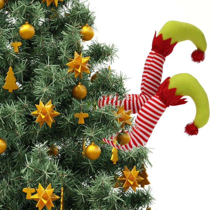 TOMTOP JMS Weihnachtself als hängende Weihnachtsdekoration aus Textil, mehrfarbig - Bild 5