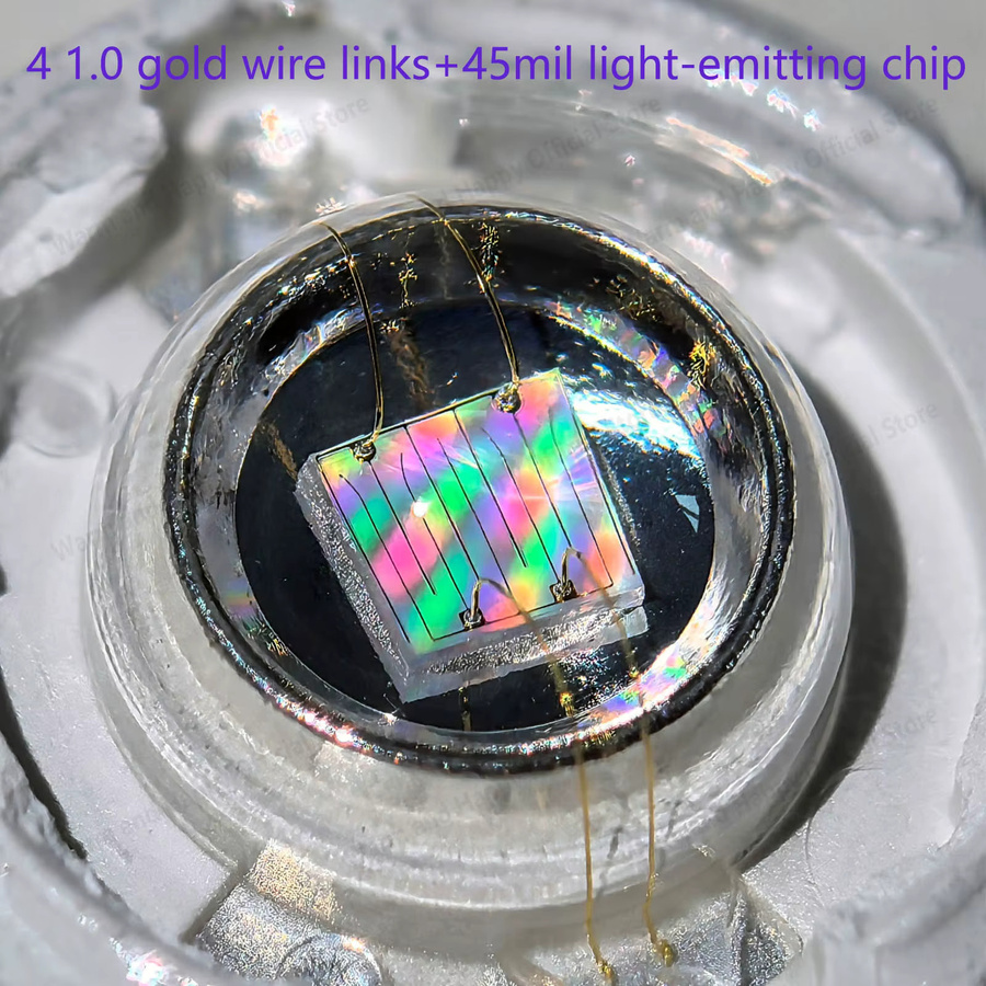 10 Stück LED-Chips 3W DC3-3,6V Lila Lichtperlen 395-405nm für Desinfektion und Erkennung mit Kupfer Bracket - Bild 3