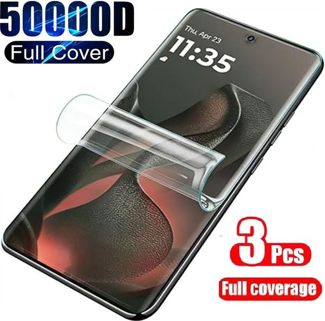 3 Stück Hydrogel-Displayschutzfolie für Motorola Edge 70 60 Fusion 30 50 Ultra 50 40 30 Pro Neo und Edge 60s, transparent, HD-Folie - Bild 1