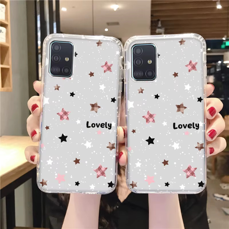 Transparentes Silikon Handycase mit buntem Sternenmuster für Samsung Galaxy S25 Ultra, S24, S23, S22, S21 FE, S20, A56 5G und A36 5G - Bild 2