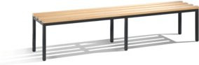 C+P Umkleidebank Basic aus Buche-Hartholz und Stahlrohr, Farbe Schwarzgrau, H x B x T: 42,0 x 196,0 x 35,3 cm - Bild 1
