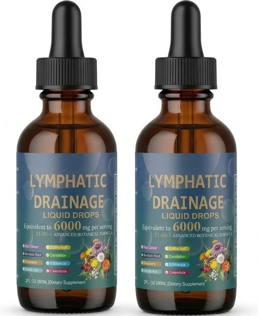SF BEAUTY Lymphdrainage Flüssigkeit Tropfen, 2x 60 ml, Kräuter-Reinigung & Entgiftungs-Komplex - Bild 1