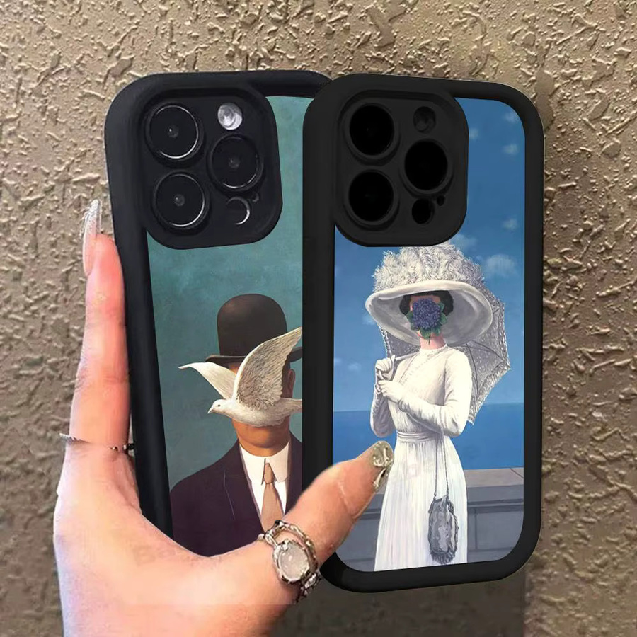 Rene Magritte Kunst Silikon Soft-Handyhülle für Apple iPhone in Multicolour - Bild 2