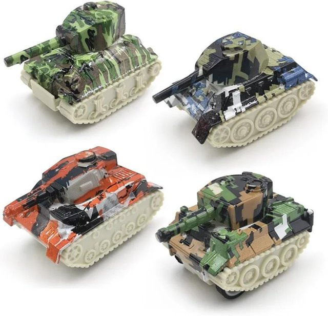 Linyi toy car Mini-Legierungs-Panzer-Set, 4-teiliges Set, Metall, 6 cm, ab 6 Jahren - Bild 1