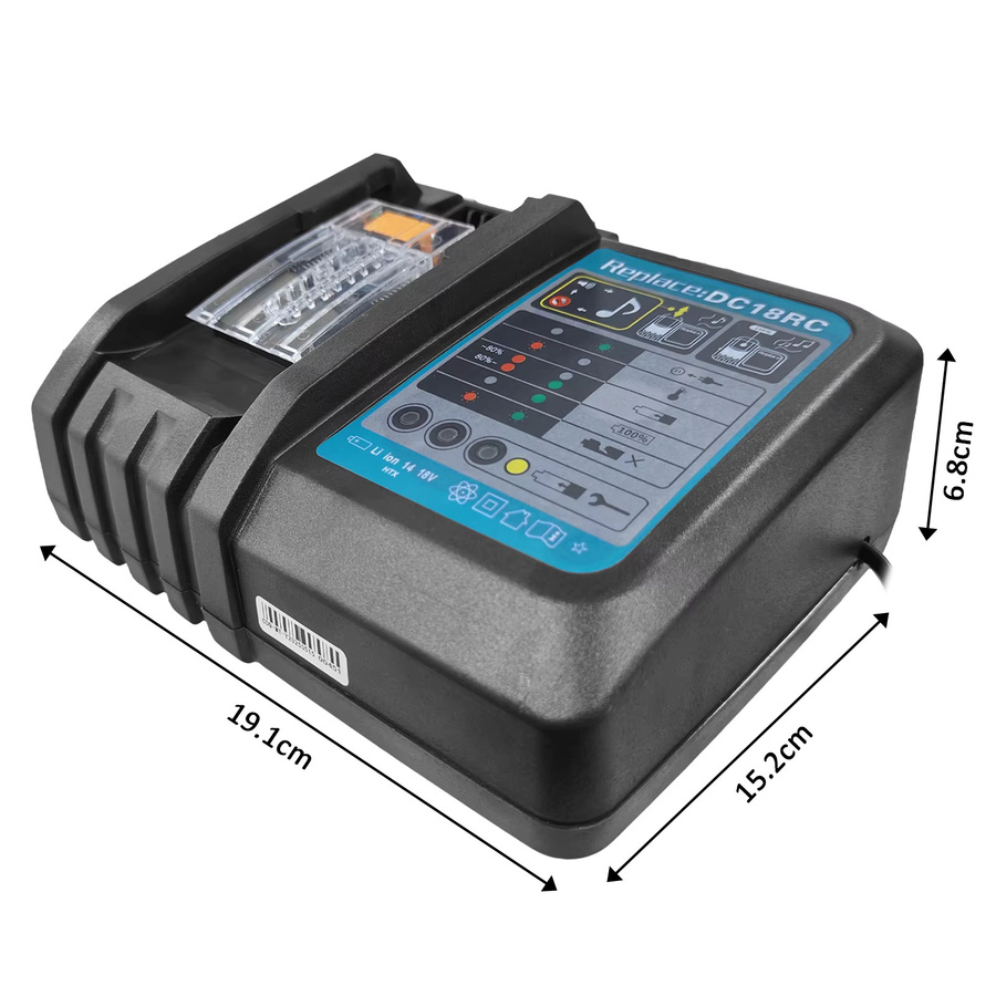 Makita Akku-Set mit 2 Lithium-Ionen-Akkus 18V 8,0Ah und DC18RC Schnellladegerät in Schwarz - Bild 2