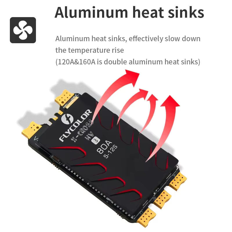 FLYCOLOR X-CROSS HV3 Bürstenloser ESC Geschwindigkeit Controller für RC FPV Racing Drone Quadcopter in Schwarz - Bild 4