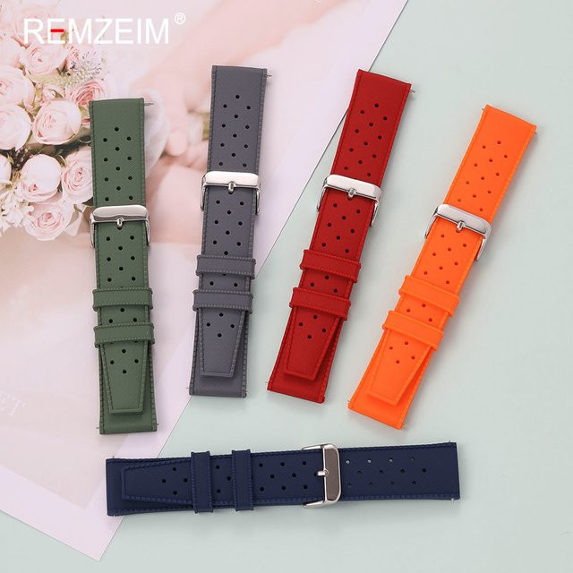 REMZEIM Uhrenarmband Silikon, Schnellverschluss-Federsteg, Unisex - Bild 1