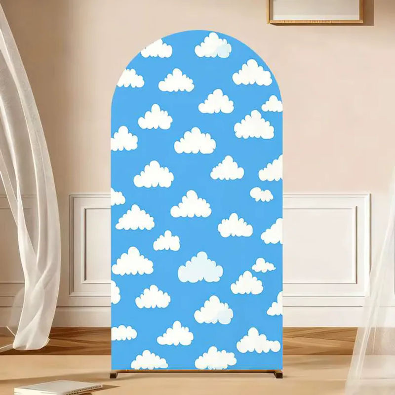 VIKAMA Hintergrunddekoration mit blauem Himmel und weißen Wolken für Geburtstag und Hochzeit, B/H: 120 x 120 cm - Bild 3