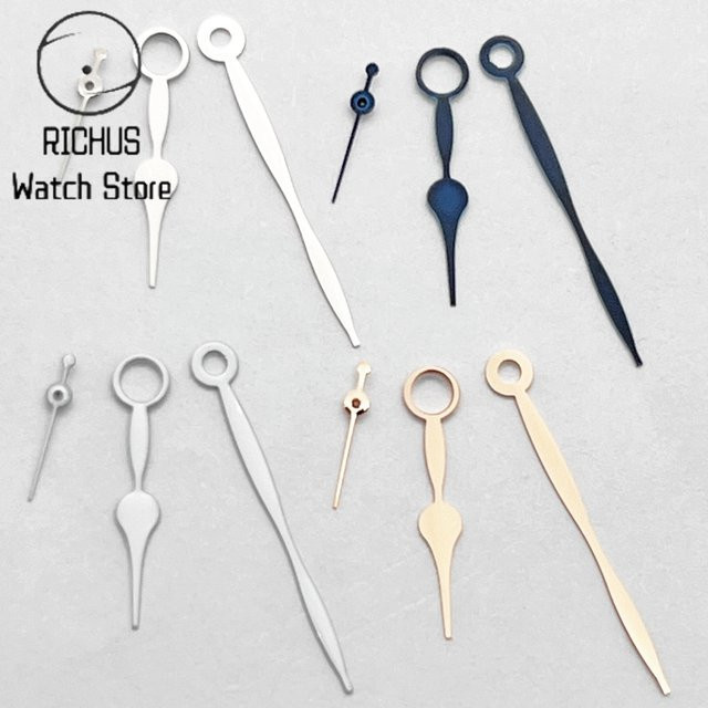 RICHUS Uhrzeiger, Silber/Blau/Weiß/Roségold, passend für ETA 6497 6498 ST3600 3620 - Bild 1