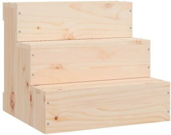 VidaXL Haustiertreppe aus Kiefernholz in Beige und Braun, B/T/H: 40 x 37,5 x 35 cm - Bild 1