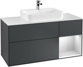 V&B Waschtischunterschrank Finion in Mattblau lackiert, Breite: 120 cm, Tiefe: 50,1 cm, Höhe: 50,1 cm - Bild 1