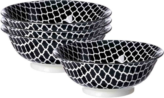 Ritzenhoff & Breker Servierschalen Takeo Swing aus Keramik, Schwarz, 4er Set, Durchmesser: 21 cm - Bild 1