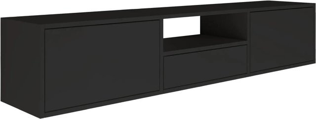 Selsey TV-Hängeboard Framme mit Ablage Schwarz matt, Breite: 150 cm - Bild 1