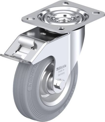 Blickle Lenkrolle L-V 125R-FI-SG mit Feststeller in Silber/Grau, Rad-Durchmesser: 125 mm, Tragfähigkeit: 100 kg - Bild 1