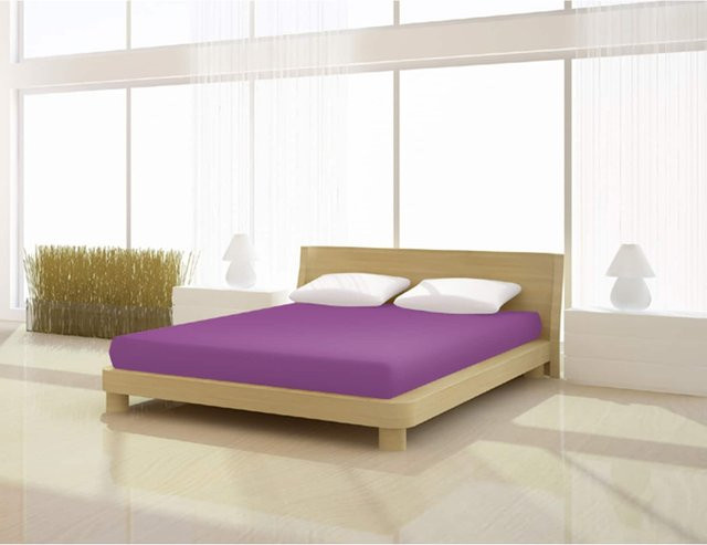 Mr. Sandman Spannbetttuch de luxe aus Elastan in Lila, B: 90-100 cm, L: 200-220 cm - Bild 1