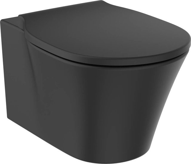 Ideal Standard WC-Paket Connect Air mit AquaBlade in Schwarz, wandhängend aus Keramik mit Soft-Close und verdeckter Befestigung, B/H/T: 58,0 x 38,5 x 42,0 cm - Bild 1