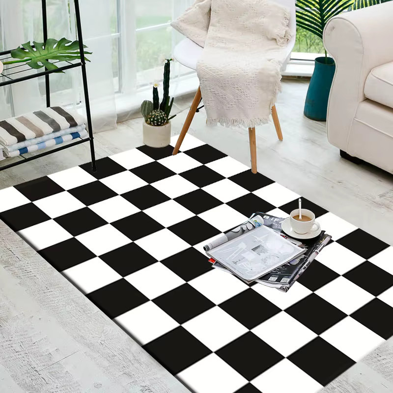 VIKAMA Teppich in Schwarz mit Checkerboard-Muster, modern und rechteckig, B/T: 120 x 80 cm - Bild 2